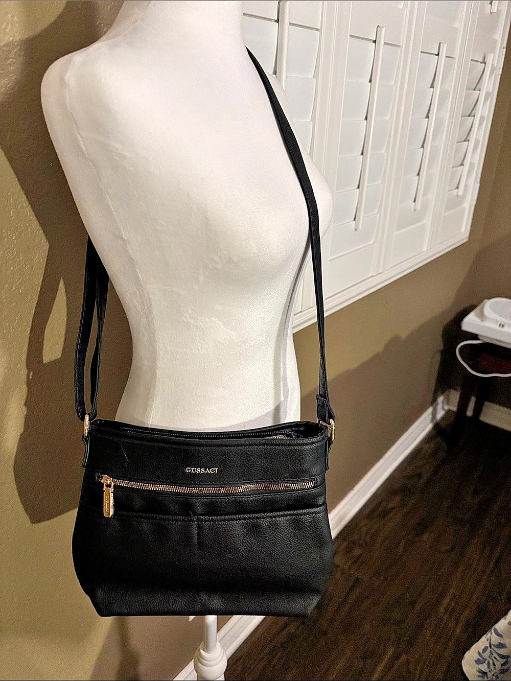Gussaci Black Crossbody Bag